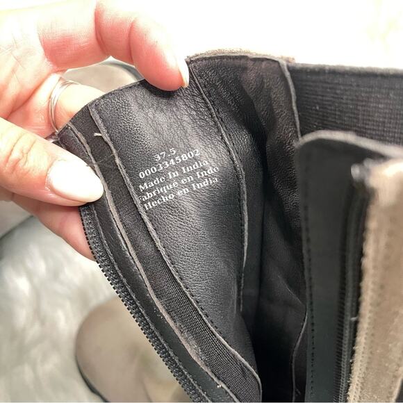 Free People | Women’s Brooks Lug Sole Chelsea Boots Suede Cream & Black Platform - Picture 12 of 13